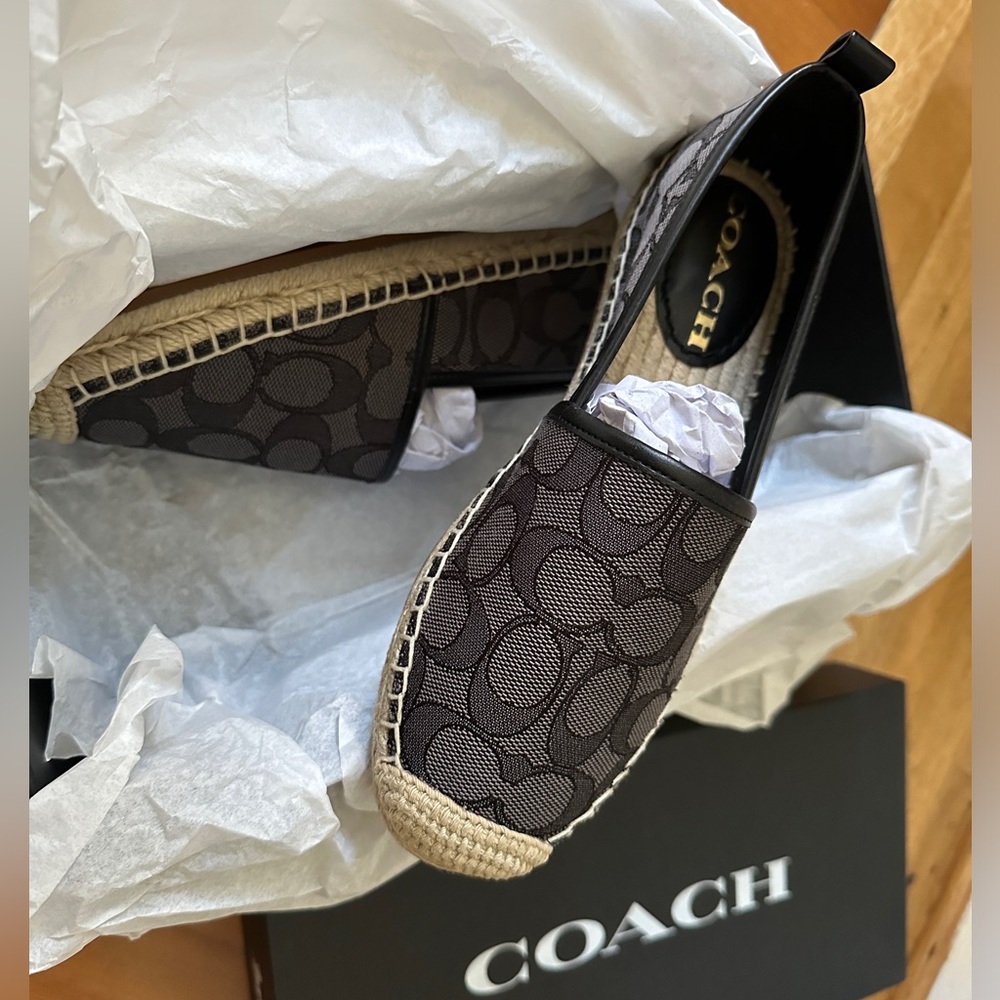 NIB - COACH Codi Espadrille In Signature Jacquard -  Black - size 5 US - Picture 7 of 14